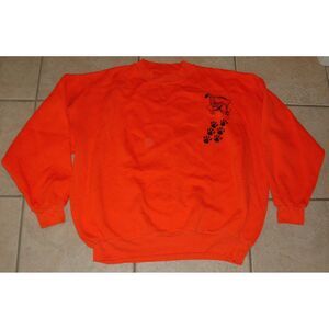 Orange Sz XL Casual Wear Crew Neck Pullover TIGER PAW Vintage Sweatshirt DODGER